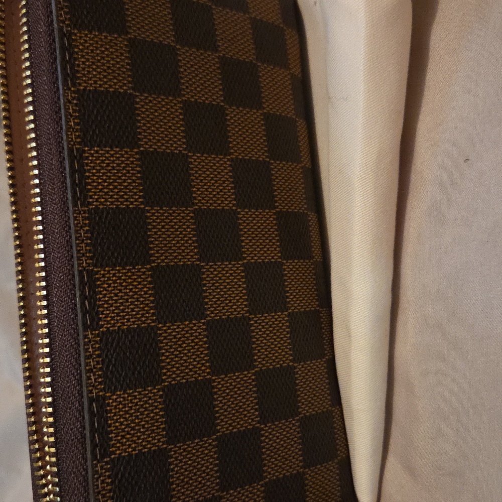 Brown Checkered Wallet   & Card Holder